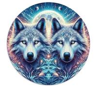 Loup 1000 Pièces Puzzle pour Adultes Jeux De Défi Familial Puzzle Anti-Stress Cultiver l'esprit D'équipe pour Hommes, Femmes, Seniors 1000pcs (67.5x67.5cm)