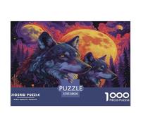 Loup 1000 Pièces Puzzles pour Adultes,Univers de Fantasy Un Jeu De Dexérité Très Difficile Puzzle Jeu D'intelligence l'art De La Décoration Moderne 38x26cm/1000pcs