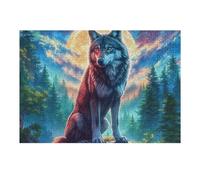 Loup 300 Pieces Casse tête Amateur d'art en Carton Haute Qualité Créatures célestes splendides Difficile Niveau Expert Décoration Murale Cadeau Fête des Mères Haute Qualité 300 PCS