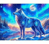 Loup 300 Pièces Puzzle pour Ado en Carton Anti-Déchirure Animal Animal de Compagnie Facile Débutant Jeu De Société Soirée Entre Amis Cadeau Anniversaire Petit Prix 300 PCS/40x28cm