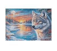 Loup 300 Pièces Puzzle pour Ado en Carton Anti-Déchirure Facile Débutant Jeu De Société Soirée Entre Amis Cadeau Anniversaire Petit Prix 300 PCS/40x28cm