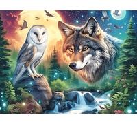 Loup 500 Pièces Puzzle Adolescent en Carton Anti-Déchirure Animal Animal de Compagnie Difficulté Moyenne Activité Éducative Passe-Temps Petit Prix Pas Cher Premium 500 PCS/52×38cm