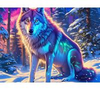Loup 500 Pièces Puzzle Adolescent en Carton Anti-Déchirure Faune Sauvage Difficulté Moyenne Activité Éducative Passe-Temps Petit Prix Pas Cher Premium 500 PCS