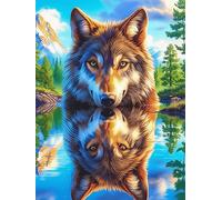 Loup à deux visages dans une forêt 500 Pièces Puzzle Créatif En Carton Anti-Déchirure Haute Densité Scène de conte de fées dessin animé Difficulté Moyenne Activité Manuelle Loisir Créatif Cadeau Anniv