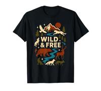 Loup à fourrure Therian Pride Wild & Free T-Shirt