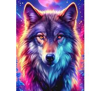 Loup à la Fourrure Arc-en-Ciel dans Une forêt Magique 500 Pieces Casse-tête Adolescent en Carton Épais Faune et Flore Difficulté Moyenne Activité Éducative Cadeau Saint Valentin Pas Cher Anniversaire