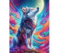 Loup à la fourrure arc-en-ciel Under The Stars 1000 Pieces Casse-tête Adulte En Carton Rigide faune et flore Très Difficile Niveau Expert Thérapie Occupationnelle Anti-Stress Cadeau Fête Des Pères 100