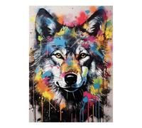 Loup Abstrait 1000 Pièces Mini Puzzle pour Adultes