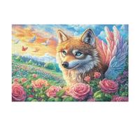 Loup ailé dans la Prairie de Roses Pastel Puzzles 1000 Pièces pour Adultes Educa Décoration Moderne Challenge Difficile Relaxation Artistique Cadeau Original 1000 PCS