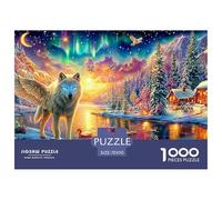 Loup ailé par Le lac avec Aurora Sky Puzzle De 1000 Pièces Loup Cool Parfait pour Les Soirées De Jeux, Adultes Et Enfants 70x50cm/1000pcs