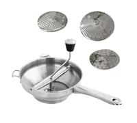 Loup alimentaire manuel - Moulin rotatif en acier inoxydable, construction robuste, robot de cuisine à 3 tranches | Moulin à manivelle pour pommes de terre, compote de pommes, légumes, purée