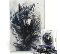 Loup Alpha aux Yeux Brillants Puzzle de 1000 pièces pour Adolescents Exercice de logique Jeu Calme et Amusant Bords Nets Cadeau Festif (38x52cm)