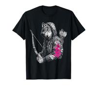 Loup Arc Et Flèche Dessin Animal Motif Illustration Loup T-Shirt
