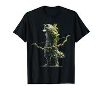 Loup Arc et flèche Plantes Hommes Faune Animaux Illustration Loup T-Shirt