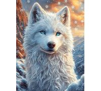 Loup arctique dans la neige 500 Pièces Puzzle Expert Confirmé En Carton Épais Sans Déformation Animal sauvage et animal de compagnie Très Difficile Motif Complexe Cadeau Fête Des Pères Premium 500 PCS