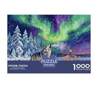 Loup Arctique Puzzle en Bois Imperméable Puzzles De 1000 Pièces pour Adultes Cadeaux Impossible Jeux Éducatifs
