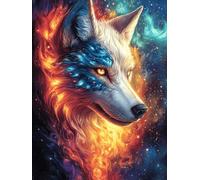 Loup ardent dans une forêt 1000 Pièces Puzzle Expert Confirmé En Carton Sans Déformation Animal sauvage et animal de compagnie Très Difficile Décoration Murale Collection Cadeau Fête Des Pères Premium