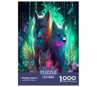 Loup Art Puzzles 1000 Pièces Cadeau Unique Jeu Éduchatif Challenge Toy À De Qualité Supérieure Peinture Art pour Adultes Et Enfants À Partir De 12 Ans 38x26cm/1000pcs