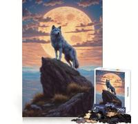 Loup au Sommet d'une Colline Puzzle de 1000 pièces pour Adultes Exercice Mental Évasion sereine (38x52cm)