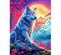 Loup aux yeux brillants dans la neige 300 Pieces Casse-tête Pour Ado En Carton Haute Qualité Scène de conte de fées dessin animé Facile Débutant Activité Familiale Soirée Entre Amis Cadeau Fête Des Mè
