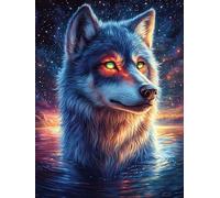 Loup aux yeux de feu in A Magical Forest 300 Pièces Puzzle Créatif En Carton Haute Qualité Paysages et science-fiction Difficulté Moyenne Activité Manuelle Loisir Créatif Cadeau Créatif Saint Valentin