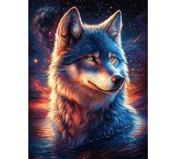 Loup aux Yeux de feu in A Magical Forest 500 Pièces Puzzle Expert Confirmé en Carton Épais sans Déformation Paysages et Science-Fiction Très Difficile Motif Complexe Cadeau Fête des Pères Premium 500