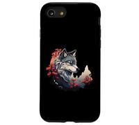 Loup avec forêt rouge et lune Coque pour iPhone SE (2020) / 7 / 8
