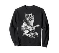 Loup avec Lunettes de Soleil Animal Guitariste drôle Guitariste Sweatshirt
