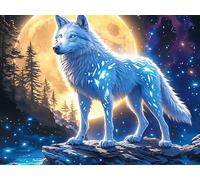Loup Blanc 1000 Pièces Puzzle pour Ado en Carton Anti-Déchirure Animal Animal de Compagnie Facile Débutant Jeu De Société Soirée Entre Amis Cadeau Anniversaire Petit Prix 1000 PCS/75x50cm