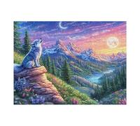 Loup Blanc en Montagne 500 Pieces Casse-tête Expert Confirmé en Carton Anti-Déchirure Très Difficile Motif Complexe Décoration Murale Cadeau Anniversaire 500 PCS