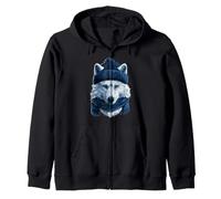 Loup Blanc Portant Un Bonnet et Une écharpe en Hiver, Animal Arctique Sweat à Capuche