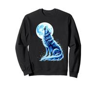 Loup Bleu Hurlant à la Pleine Lune Sweatshirt