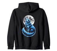 Loup Bleu Hurle À La Lune Sweat à Capuche