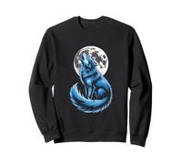 Loup Bleu Hurle À La Lune Sweatshirt
