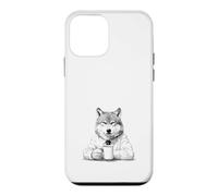 Loup Buveur de Cafe Dessin Animalier Drole Humour Cafe Coque pour iPhone 12 Mini