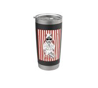 Loup Café et Robe Rayé Art Gobelet isotherme en acier inoxydable double paroi