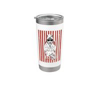 Loup Café et Robe Rayé Art Gobelet isotherme en acier inoxydable double paroi