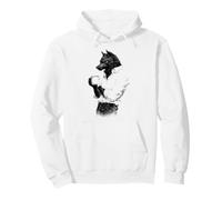 Loup Café Vintage Gravure Animaux Drôle Design Sweat à Capuche