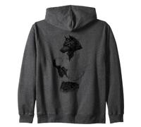 Loup Café Vintage Gravure Animaux Drôle Design Sweat à Capuche