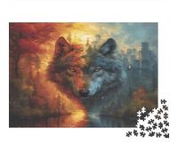 Loup Casse-tête 1000 Pièces en Carton Recyclé, Puzzle Complexe défi Entre Amis pour Un Tableau À Encadrer, Superbe Idée Cadeau 70x50cm/1000pcs