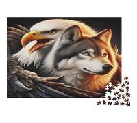 Loup Casse-tête 1000 Pièces sans Poussière, Puzzles pour Adultes Jeu De Patience pour Une Activité Jour De Pluie, Cadeau De Retraite 70x50cm/1000pcs