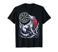 Loup Celtique Fenrir germanique - Boussole Viking Nordique Vegvisir T-Shirt