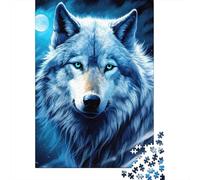 Loup Clair de Lune Casse-tête Adulte Veilleur de Nuit 1000 Pièces Papier Recyclé (À partir de 12 Ans) - Activité Maison Ludique et Stimulante, Excellent Cadeau 70x50cm/1000pcs
