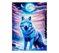 Loup Clair de Lune Puzzle Mini 1000 Pièces pour Adultes