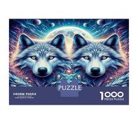 Loup Coffret De Puzzles Adultes, Deux Loups Carton Résistant, Logique, Activité Après École, Relax & Créativité Garanties 52x38cm/1000pcs