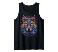 Loup coloré | Art psychédélique Trippy Hippie Homme Femme Débardeur