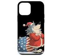Loup Cool avec Sac Père Noël aux Couleurs américaines Coque pour iPhone 12 Mini