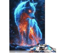 Loup Cyberpunk Néon - Puzzle d'art Animalier numérique futuriste et Brillant pour Adultes et Adolescents 1000 pièces Jeu éducatif Jouet de défi 1000 pièces (75x50