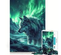 Loup dans la Nature Nordique Puzzle de 1000 pièces Jeu de mémoire Amusant Surface Lisse sans bavures Défi divertissant pour Les Loisirs (38x26cm)