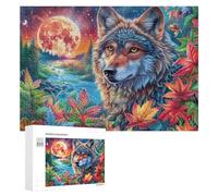 Loup dans la Neige avec Aurora et Baies Puzzle 300 Pièces pour Adultes Entraînement Cérébral Maîtrise Logique Cadeau pour Amateurs De Défis 300 PCS